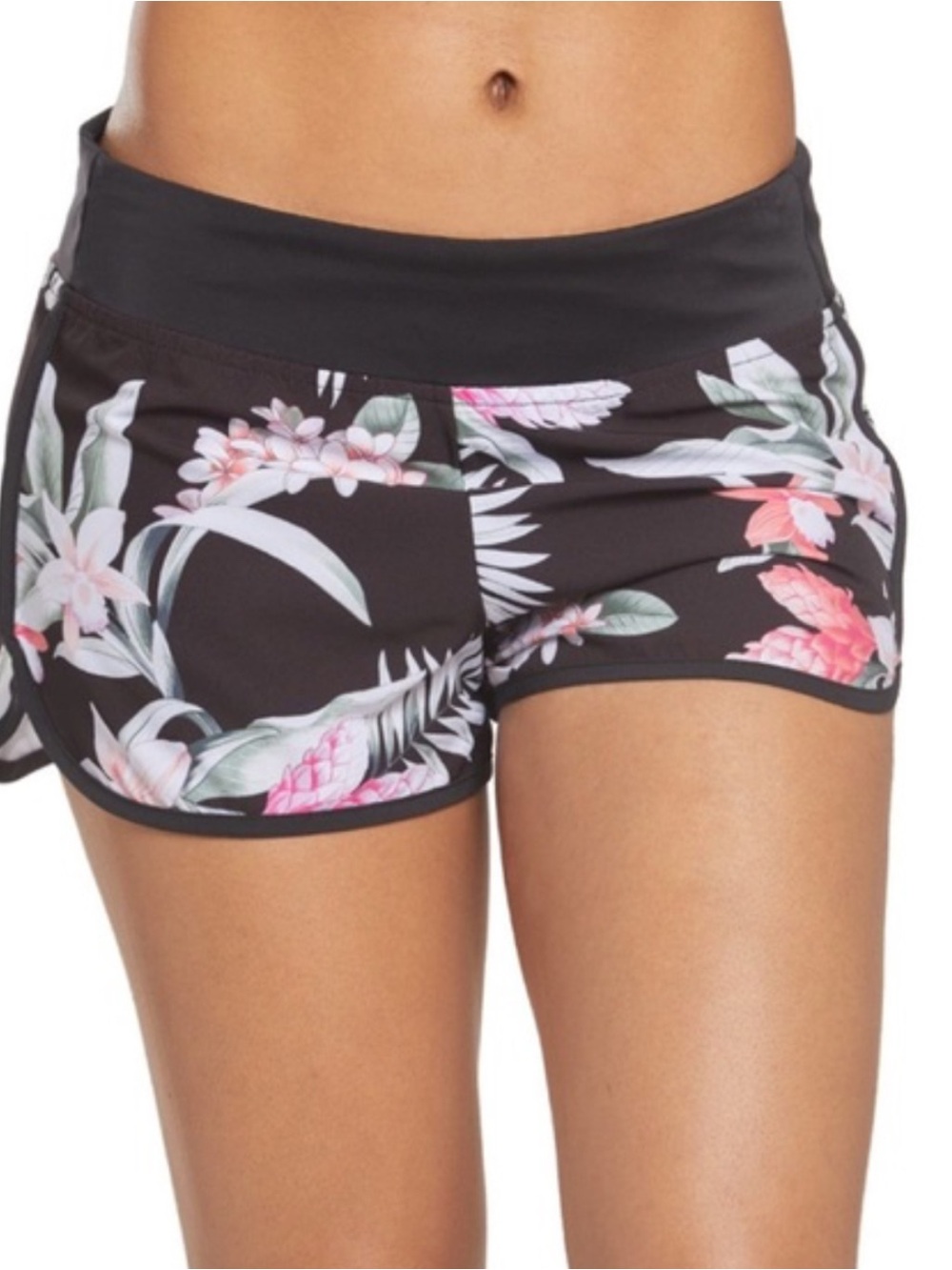 Tommy Bahama Athletic Shorts black with Pink & White Tropical Floral Print